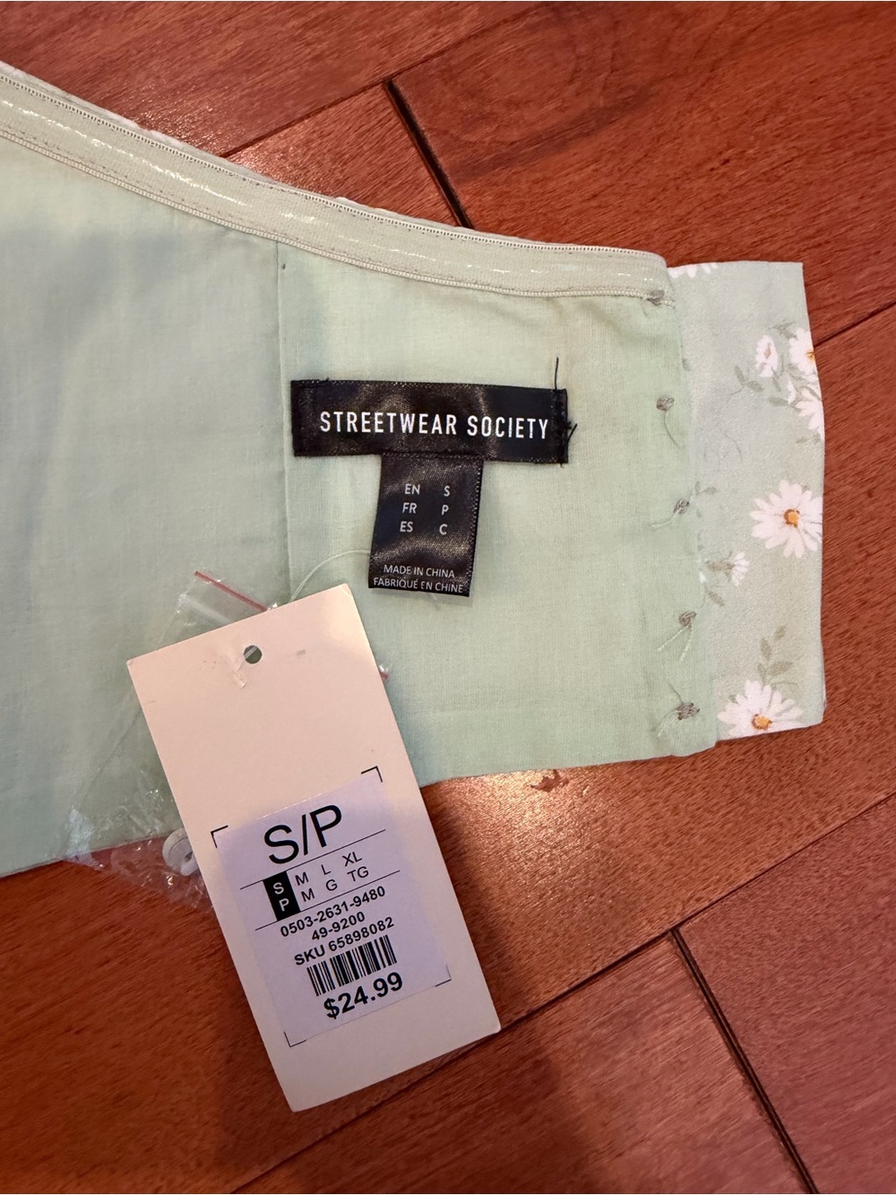 NWT Streetwear Society Green Floral Corset Bustier Top S - Picture 5 of 8